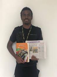 Jaylyn Hassan with his debut novel Jaylyn Hassan with his debut novel