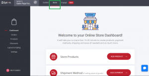 Optiin store dashboard inside look