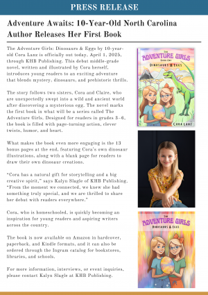 Cora Lanz The Adventure Girls: Dinosaurs & Eggs Press Release