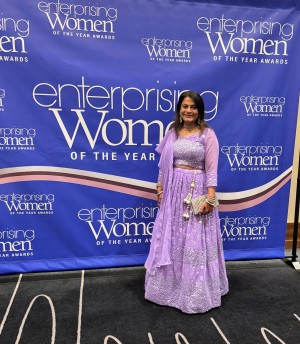 Dr. Nazeera Dawood, CEO of Vendorship, is honored as a 2025 Enterprising Women of the Year. 