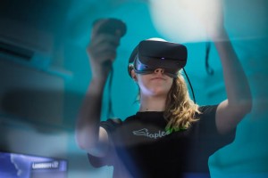 StaplesVR Lady with VR Headset