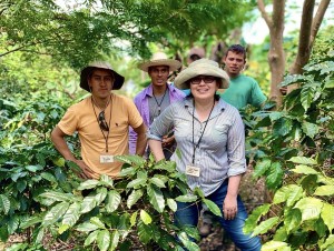 Marta between coffee and books