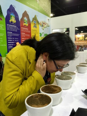 Marta giving a class in the mountains