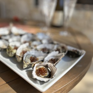 Oysters and Sticky Balsamic Premium Pomegranate Pearls