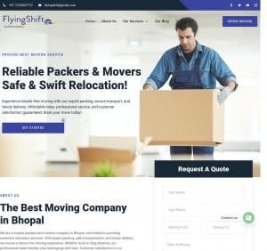 First Look at the Newly Launched Flying Shift Packers Movers Bhopal Website