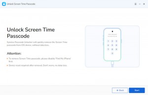 start to unlock screen time lock
