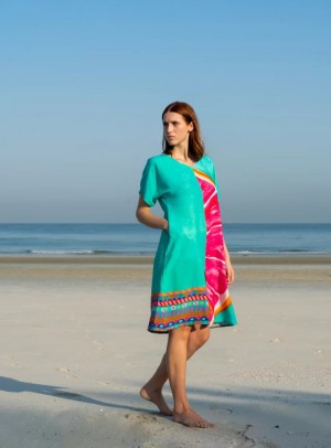 1 Mixed Motif Mid Length Kaftan Dress 680x920