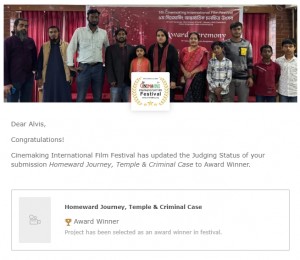 Chinese Director Alvis Wong(Zongzheng Huang)'s Short Film Won The CIFF Award Hosted By Dhaka Festival