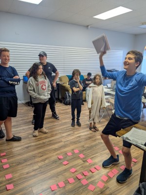 Students play STEM games to socialize.