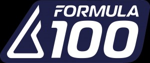 Formula 100 Logo badge blue white