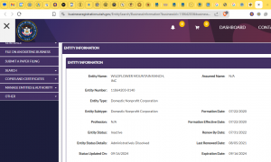 Wildflower Mountain Ranch, Utah State Dissolves Non Profit