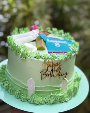 Green Color cake