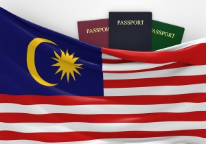 Travel and tourism in Malaysia with assorted passports