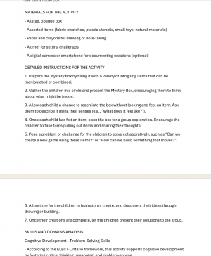 ECE Activity Designer (AI Tool): Generated Output