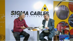 Sigma Cables representative speaking at the Damascus Electricity & Industries Expo 2025