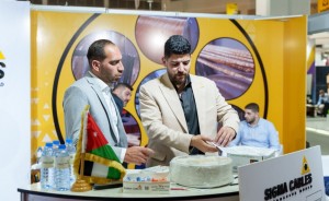 Sigma Cables team engaging with visitors at the company’s booth in Damascus Expo