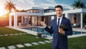 broker showing real estate object