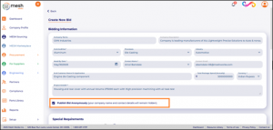 Mandatory Comment Section for 