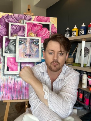 Caelthorne Pictured with Grief in Bloom just before finishing the painting