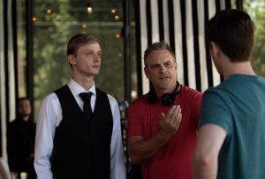 Director Clayton Guiltner on set.