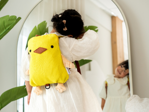 Eco-friendly backpacks made with soft cotton and playful animal designs.