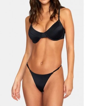 RVCA Womens Bikini Bottoms Solid Slider Ultra Skimpy