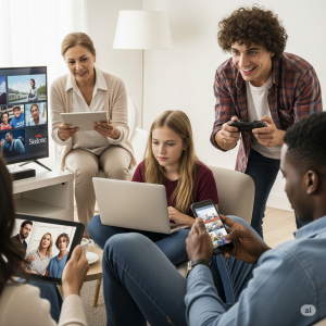 Family Enjoying IPTVGANG Multi Device Streaming