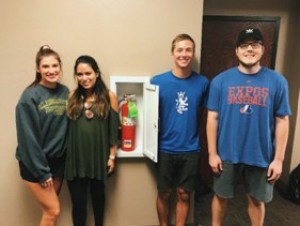 In 2018, Students (L-R: JoziRose Mayfield, Sinai Gomez Farias, Braden Dwyer, & Cade Lauck) worked on a class assignment.