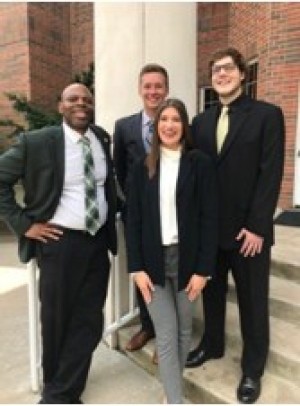 OBU students get their research published in an academic publication (L-R: Dr. Daryl Green, JoziRose Mayfield, Braden Dwyer, & Cade Lauck).
