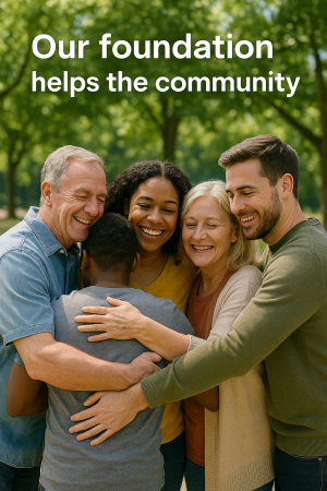 Mr Charles Maria Ms Gromous and George hugging Nathan Prestigious Travel Club Foundations 6 20 2025