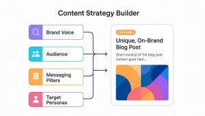 AI Publisher’s Content Strategy Builder ensures every post is unique, authentic, and personalized.