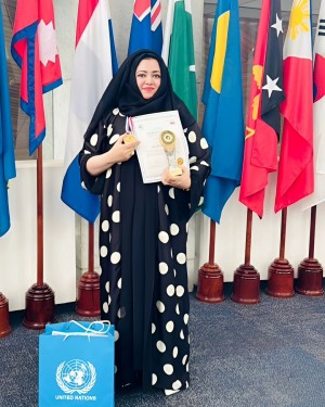 Awarded for her humanitarian efforts and voluntary career mentorship