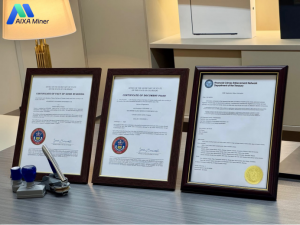 Pictured is the AIXA Miner certificate