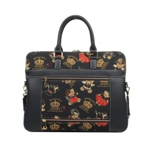 henney bear crown bear tapestry laptop bag for women