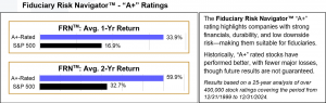 The Fiduciary Risk Navigator™ “A+” rating highlights companies with strong financials.