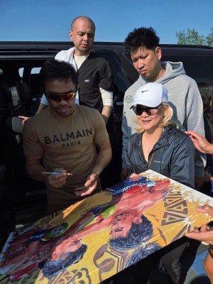Lorie Deoleo Visits Manny Pacquiao’s Training Camp in Los Angeles as June Aquino Presents a Masterpiece Tribute