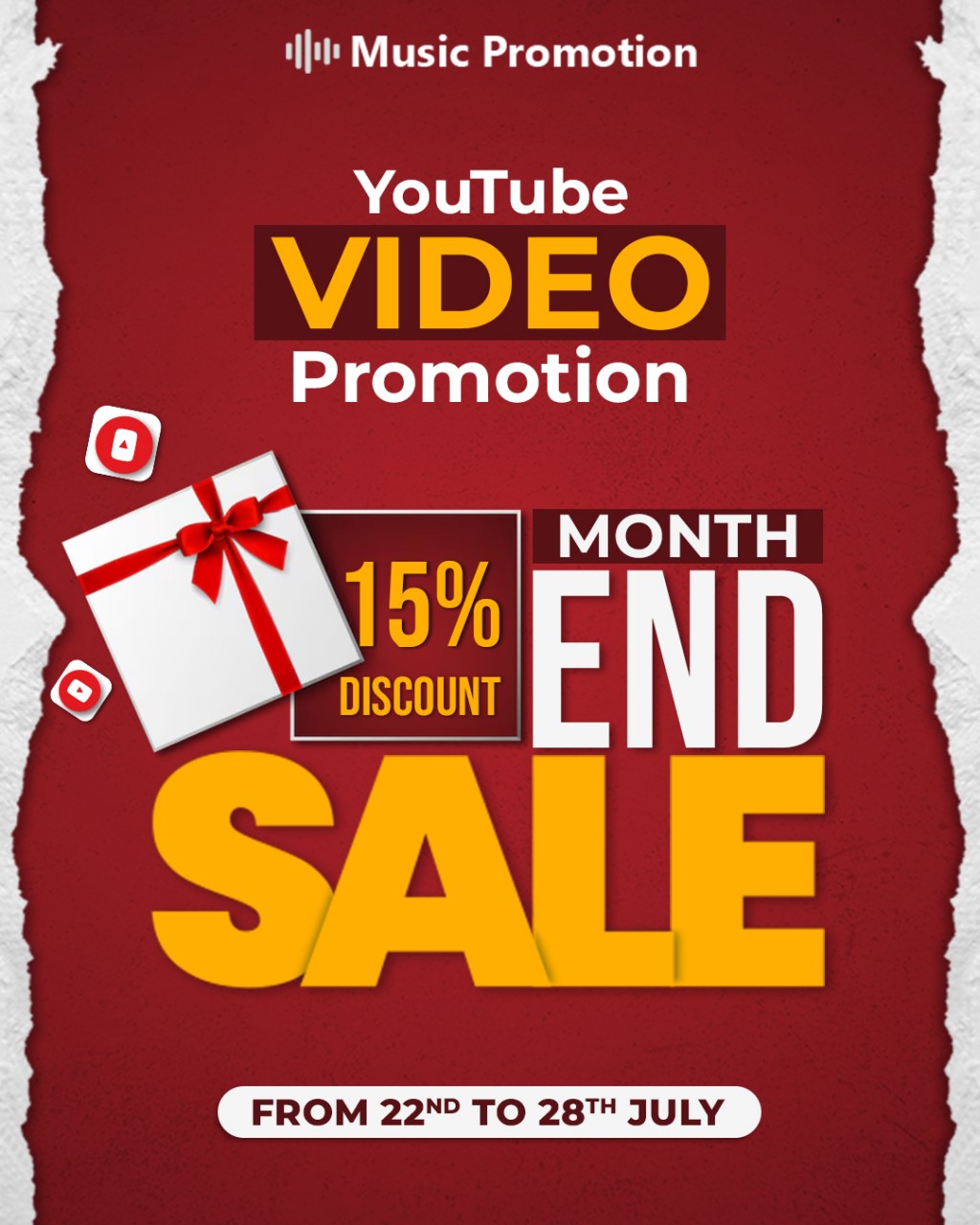 Enjoy a Flat 15% Discount on Exclusive YouTube Video Promotion thumbnail