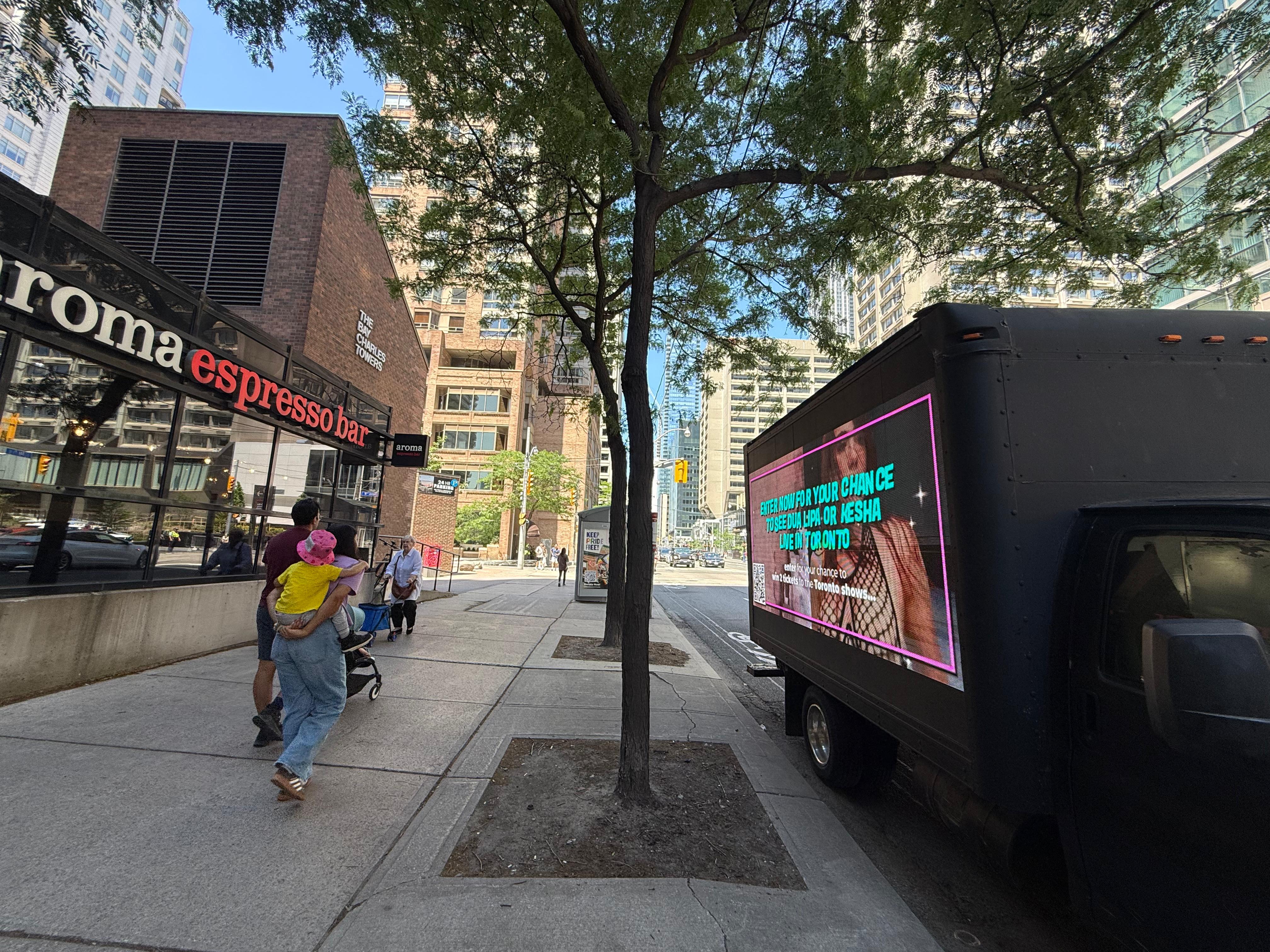 Dua Lipa and Kesha Live in Toronto Mobile LED truck campaign Dua Lipa and Kesha Live in Toronto Mobile LED truck campaign