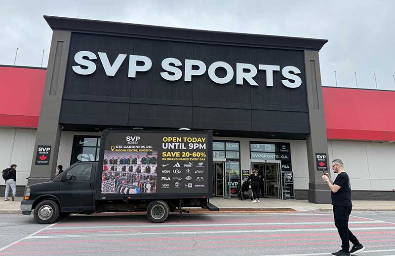 SVP Sport new store grand opening campaign with media truck SVP Sport new store grand opening campaign with media truck