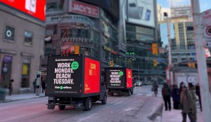 Flair Airlines campaign with 4 media truck in Toronto