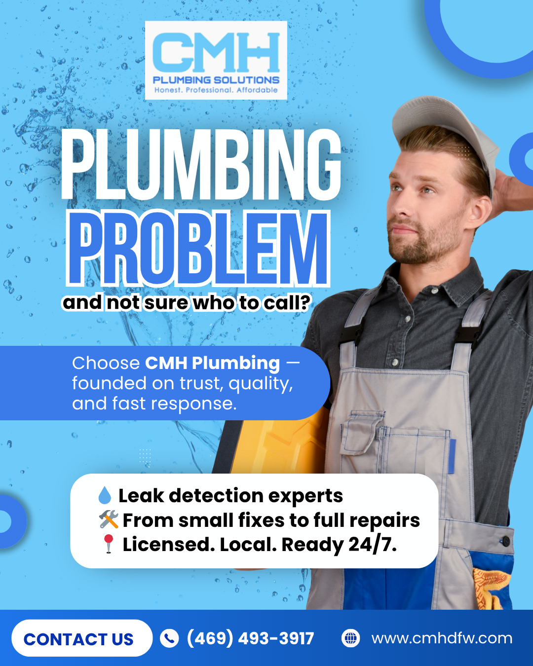 CMH Plumbing Solutions Launches New Website to Serve Dallas-Fort Worth with Reliable Plumbing Testing Services.