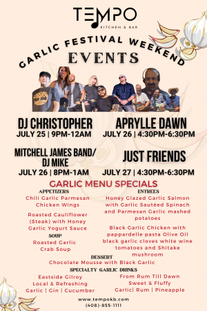 Garlic Festival Weekend Events with Menu