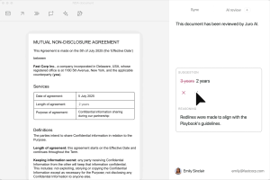 AI automatically redlines contracts against your playbooks.