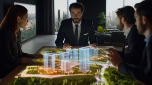 city with blue sky city background