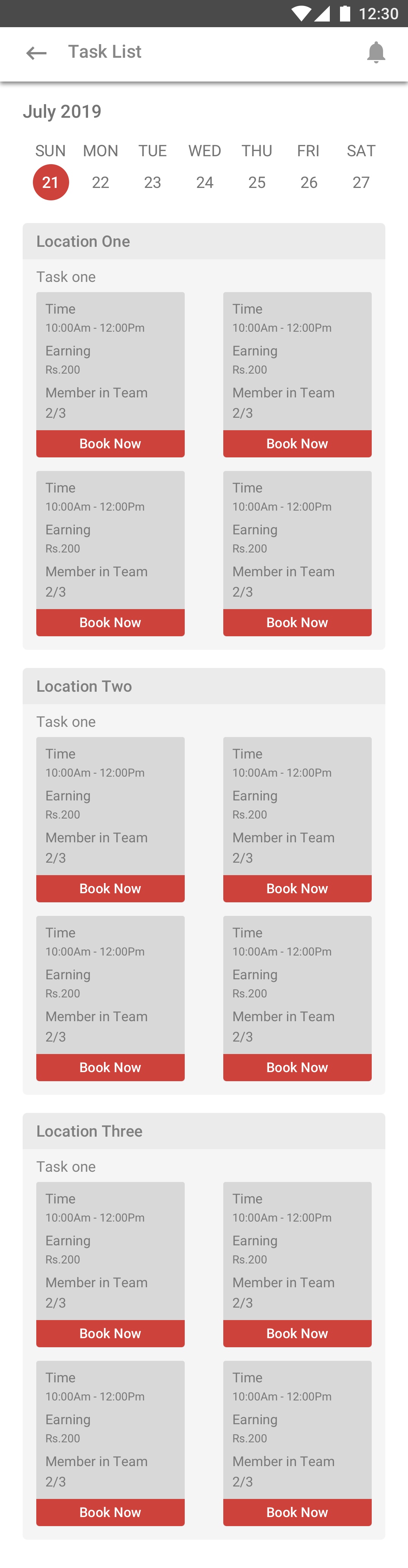 Task details screen of the app Task details screen of the app