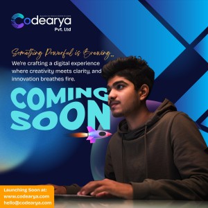 Something powerful is on its way! ???? CodeArya is gearing up to reshape the digital landscape.