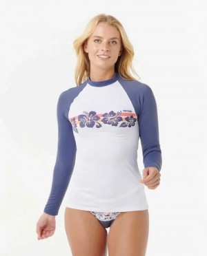 Rip Curl Womens Rashguard Waikiki Waves UPF50 Long Sleeve