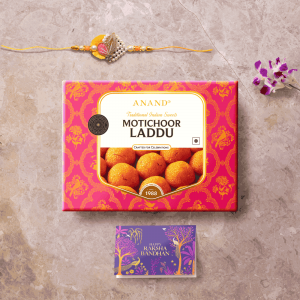 Motichoor Laddu & Rakhi card 