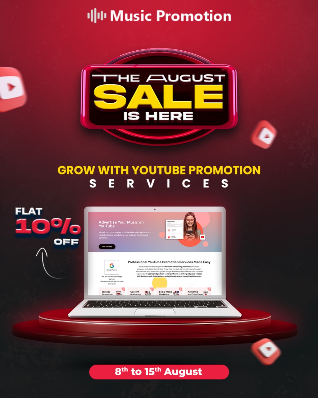 Get a 10% Discount on YouTube Promotion Services from Music Promotion Club thumbnail