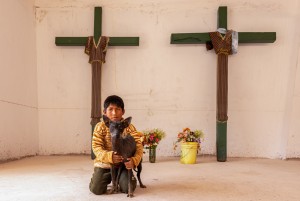 Michel getting kisses from Lou during a behind-the-scenes moment in Amsterdam.